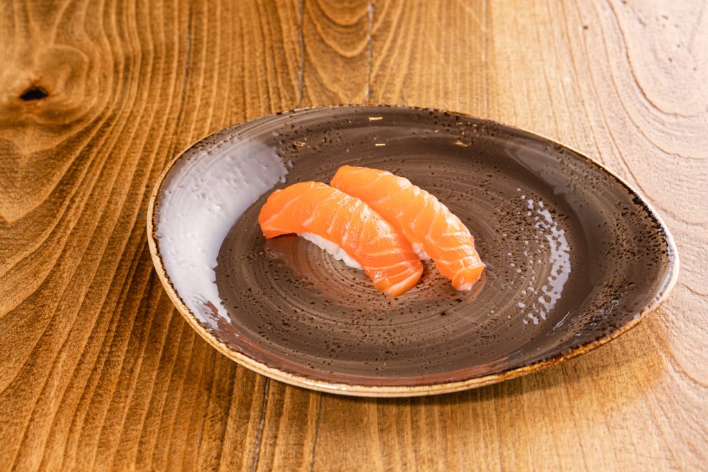 Two salmon nigiri